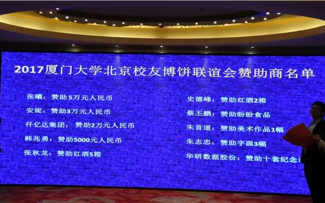 “博餅”是閩南地區(qū)有的傳統(tǒng)形式歡慶，此次活動以這種形式向母校致以美優(yōu)的祝福，也寄托著各地廈人永久母校情和青春回憶的活動。